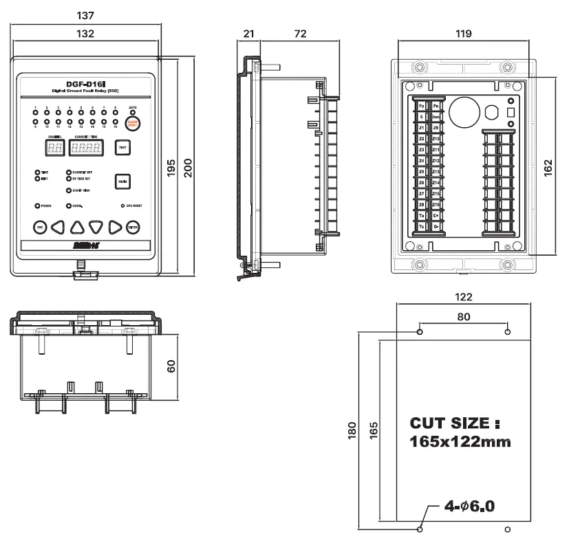 Relay Giám Sát Dòng Rò Chạm Đất 8 Kênh Deesys - DGF-D08I