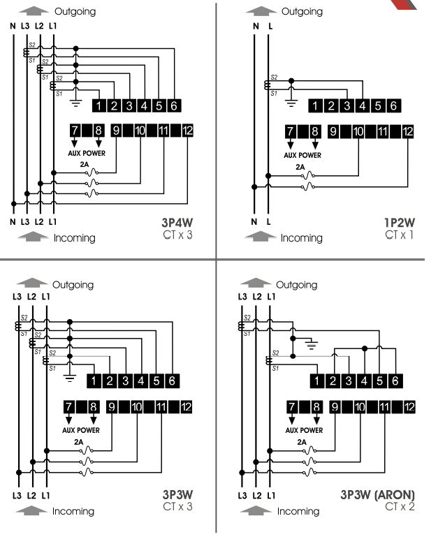 sơ đồ kết nối đồng hồ đo đa năng PQM-1000s Delab