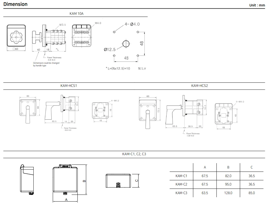 Công Tắc Chọn 2 Vị Trí 2NO2NC Kacon - KAM-IC2201