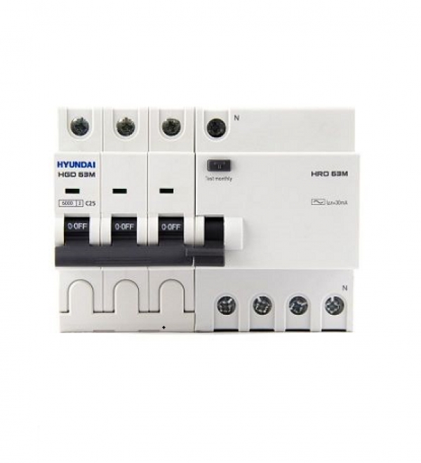 63asp Rcbo RCBO 3P+N 63A 6kA Hyundai - HRO63M 3NG